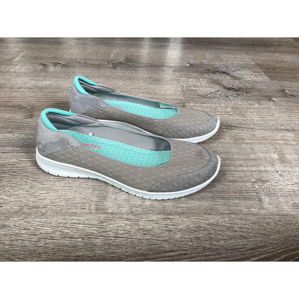 Skechers Womens Size 9.5 Wave-Lite Don't Mention It Skimmer Sneakers Gray Shoes